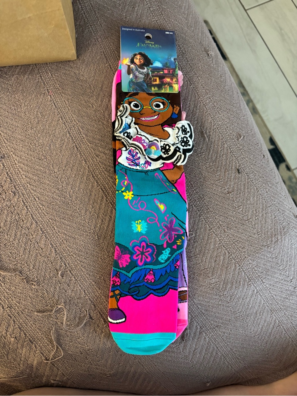 Disney Mirabel Crew Socks - Pink & Teal